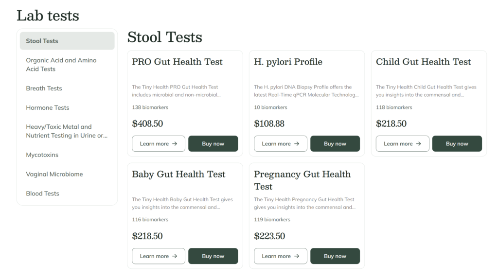 Fullscript Storefront with Lab Tests